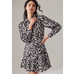 NEW Maeve Anthropologie 4 Petite Semele Animal Print Mini Dress Party Night Out